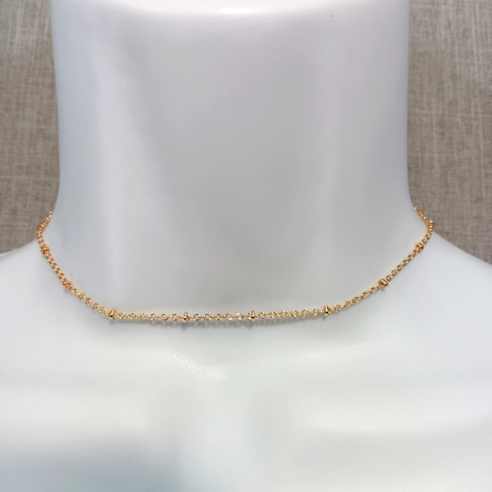 Gold Dainty Chain Choker Necklace 12" Minimalist Fairycore Whimsigoth Jewelry‎